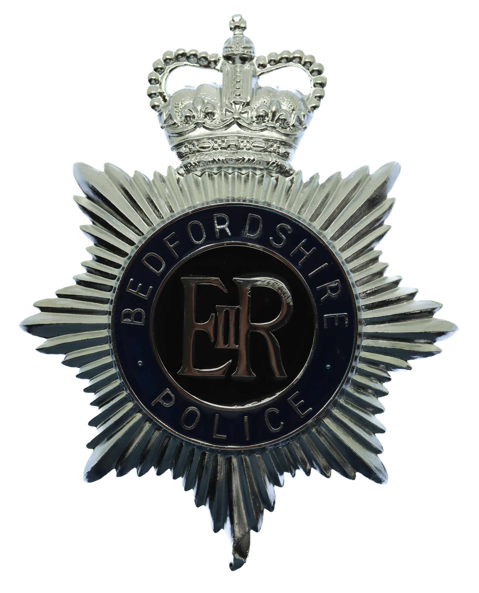 Bedfordshire Police Enamelled Helmet Plate - Queen's Crown