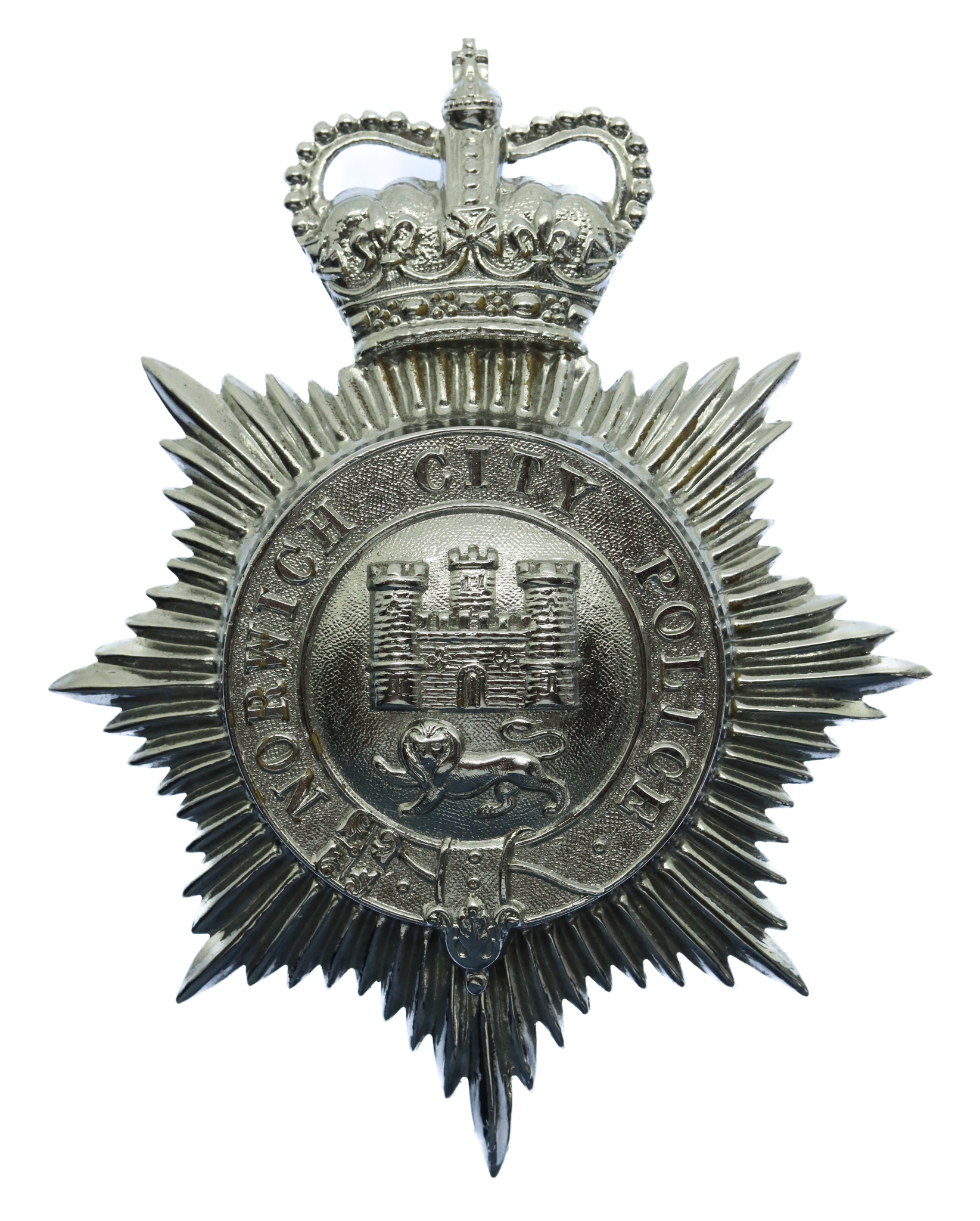 Norwich City Police Helmet Plate - Queen's Crown