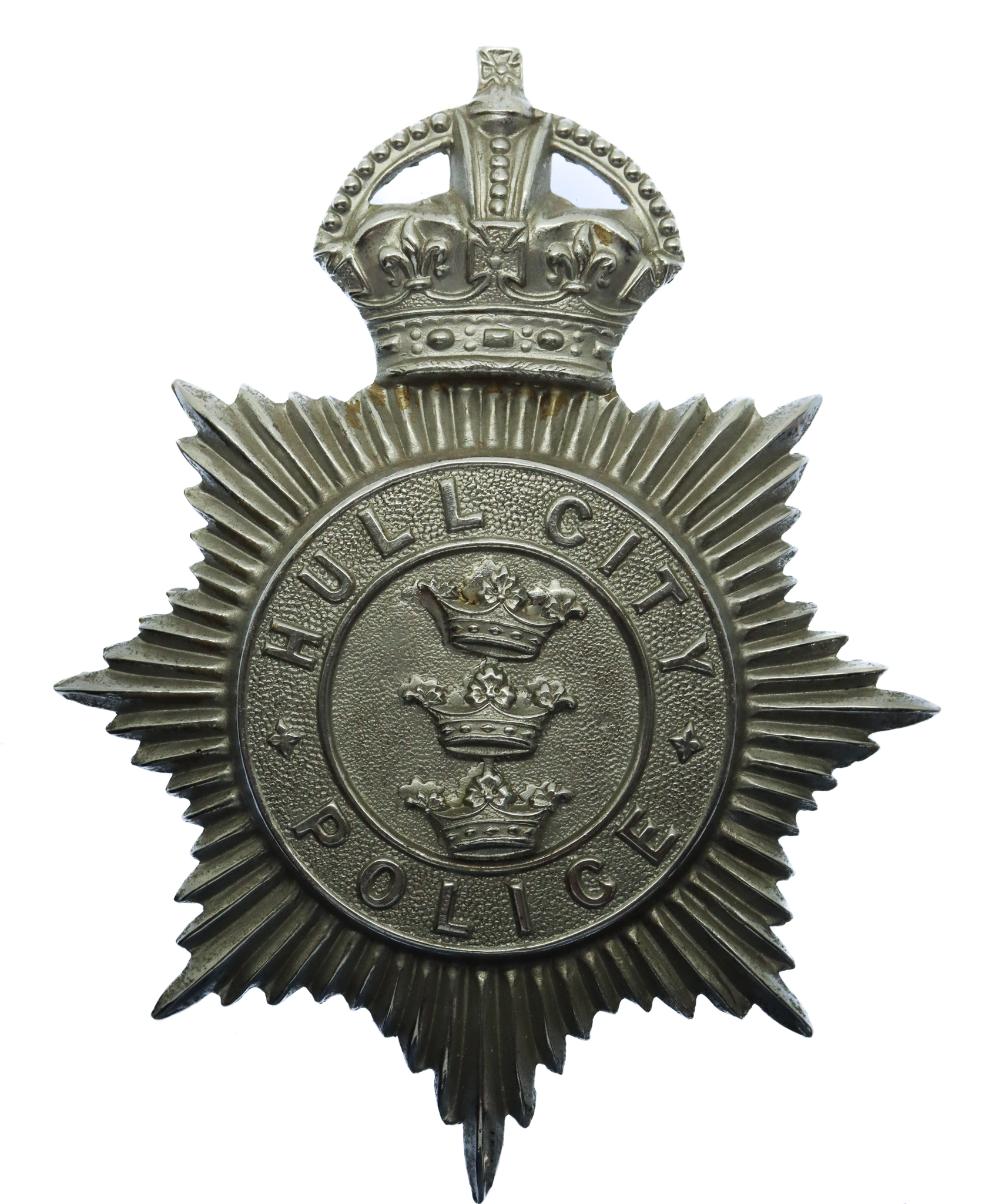 Hull City Police Helmet Plate - King's Crown