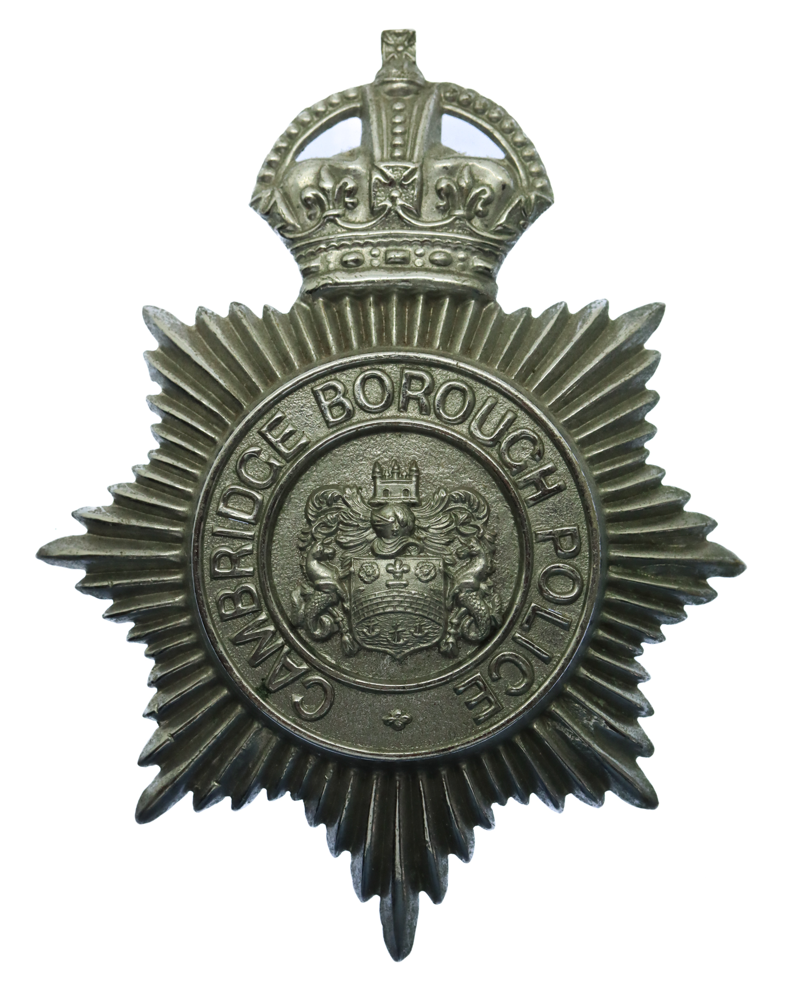 Cambridge Borough Police Helmet Plate - King's Crown