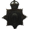 Cumberland & Westmoreland Constabulary Black Helmet Plate - King's Crown