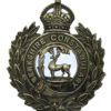 Berkshire Constabulary Black Wreath Helmet Plate - King's Crown