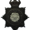 Derbyshire Constabulary Black Helmet Plate with Rose Centre - King's Crown
