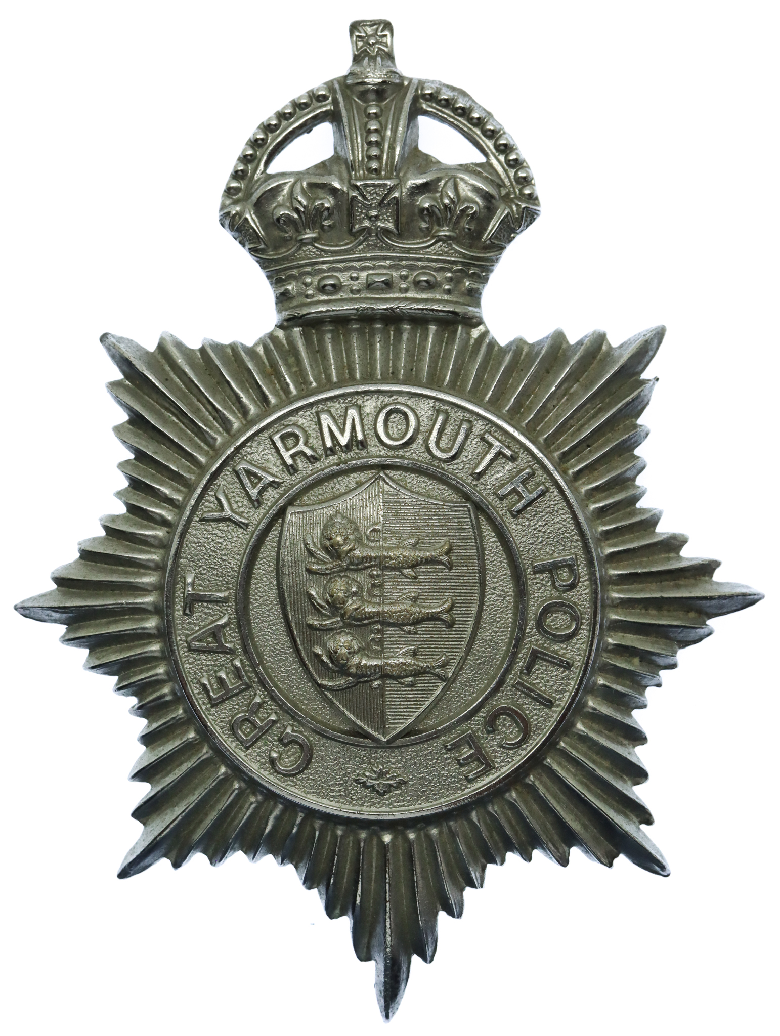 Great Yarmouth Borough Police Helmet Plate - King's Crown