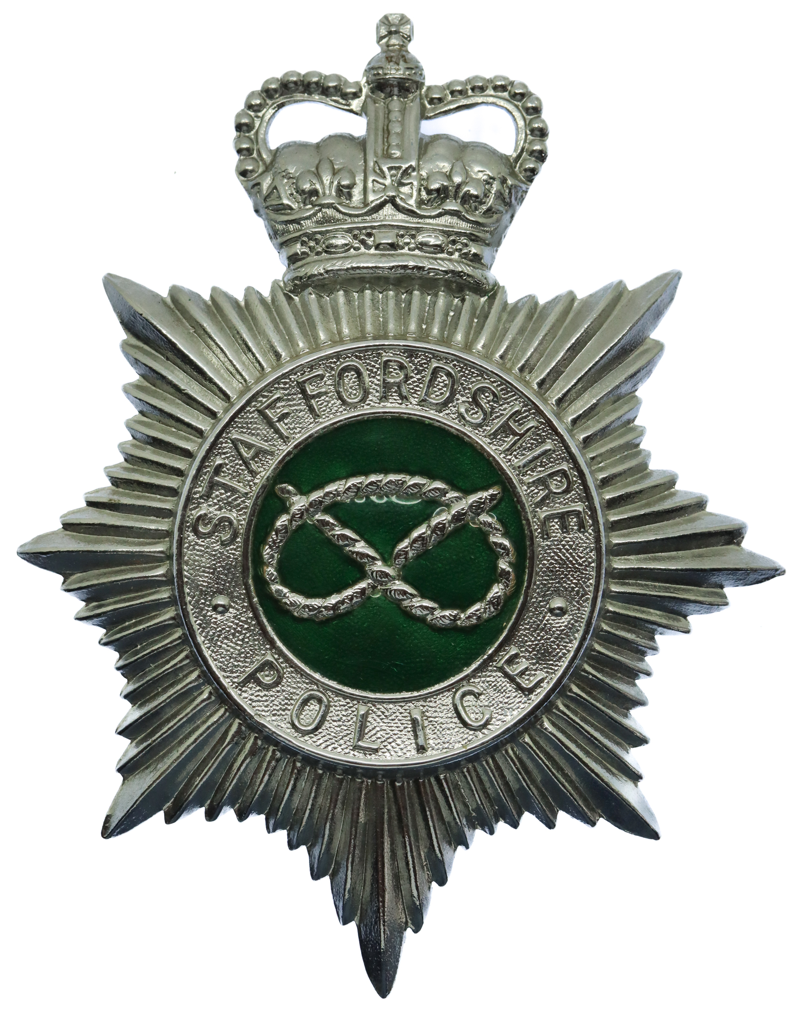 Staffordshire Police Enamelled Helmet Plate - Queen's Crown