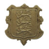 States of Jersey Police White Metal Coat of Arms Collar Badge