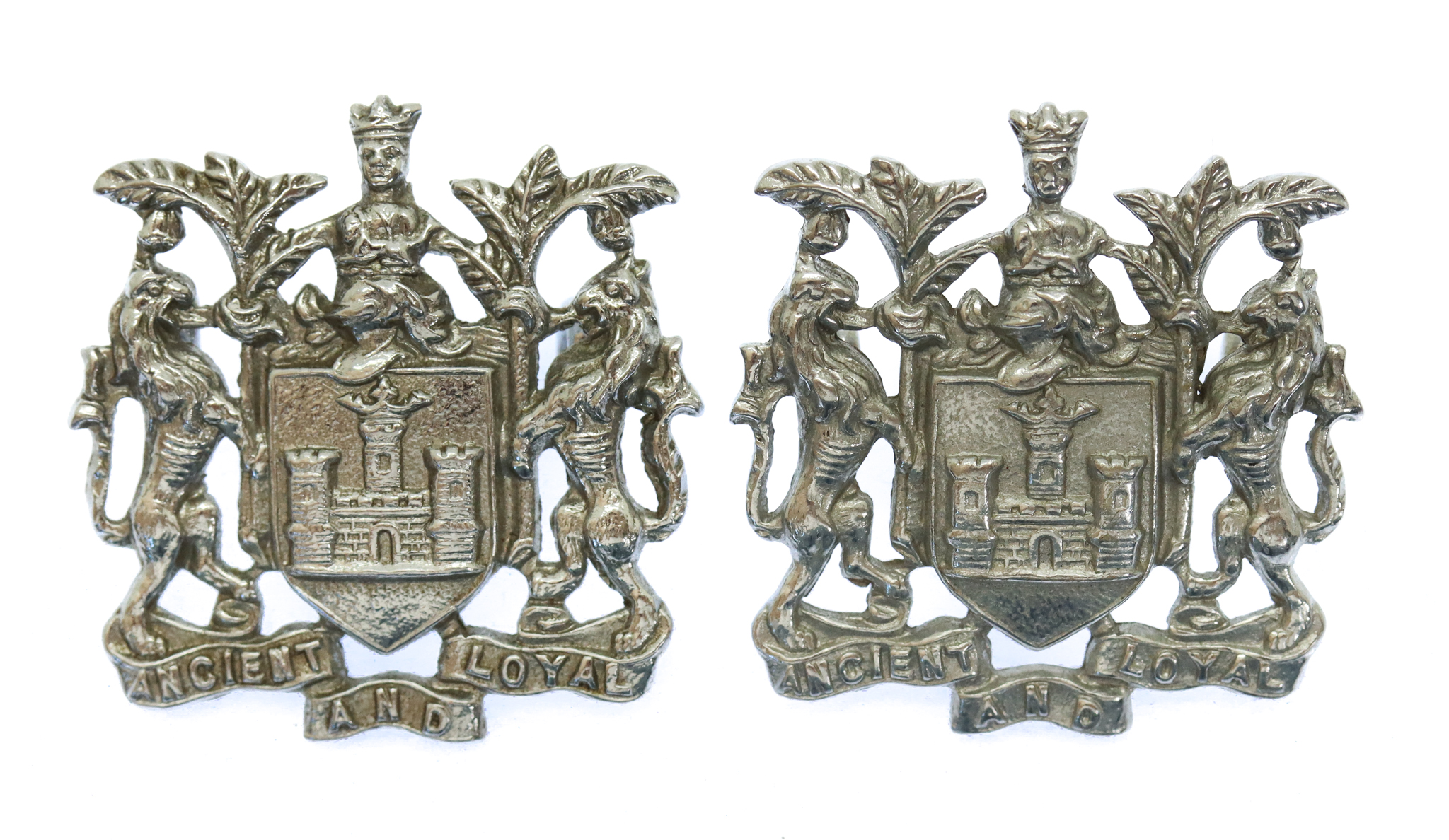 Pair of Wigan Borough Police Collar Badges