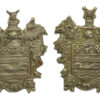 Pair of Blackpool Police White Metal Coat of Arms Collar Badges