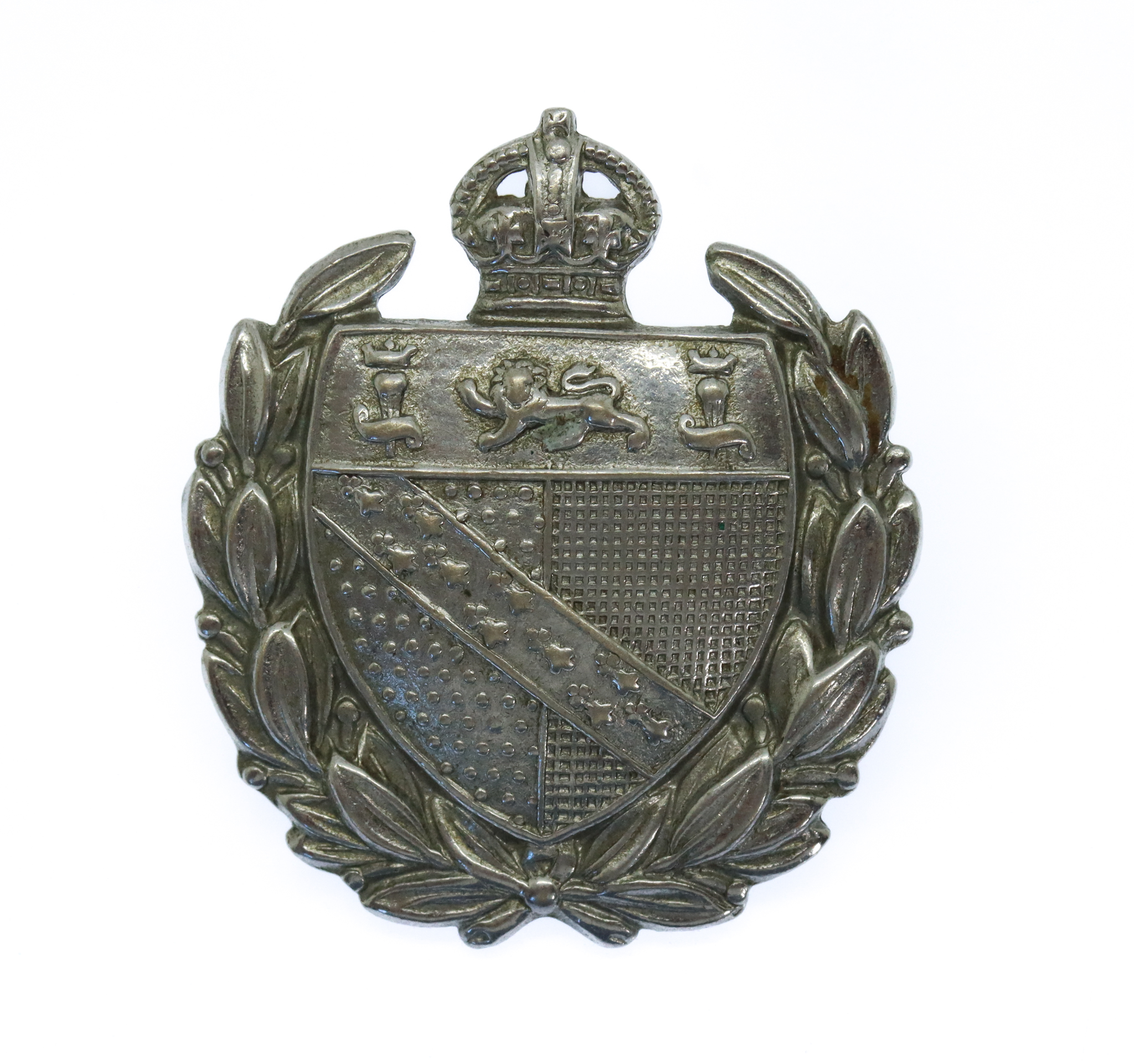 Norfolk Constabulary Chrome Collar Badge - King's Crown