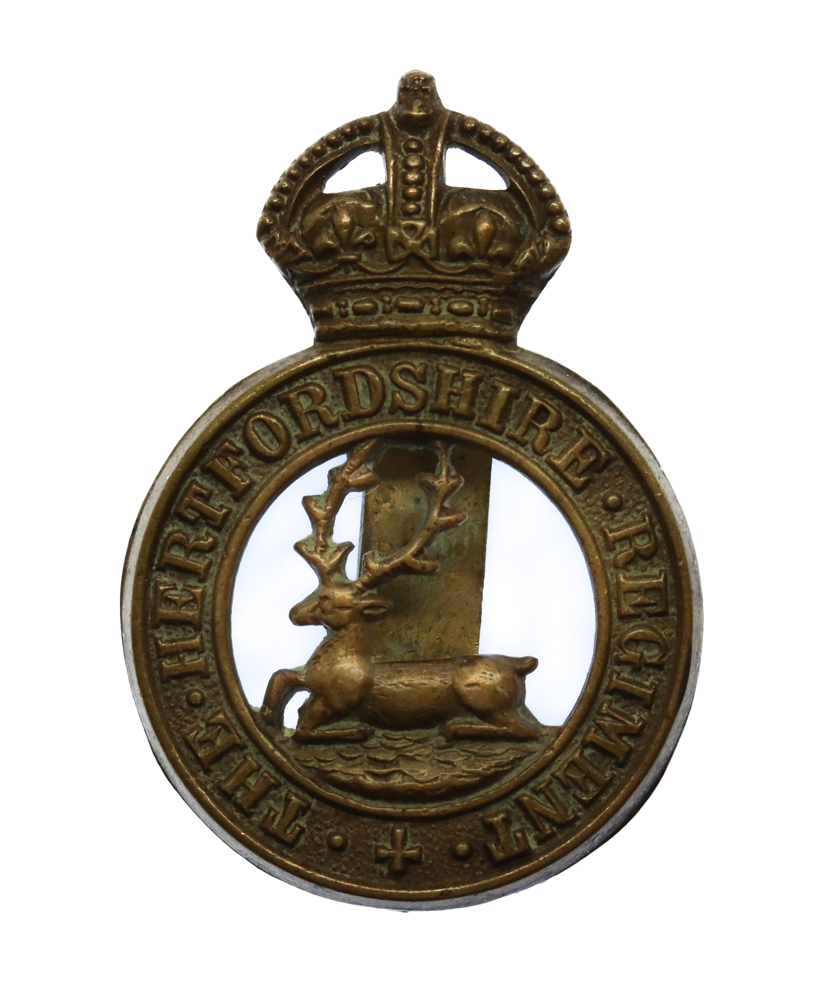 Hertfordshire Regiment Cap Badge - King's Crown