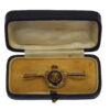 George V Royal Engineers 9 ct Gold & Enamel Sweetheart Brooch in Box
