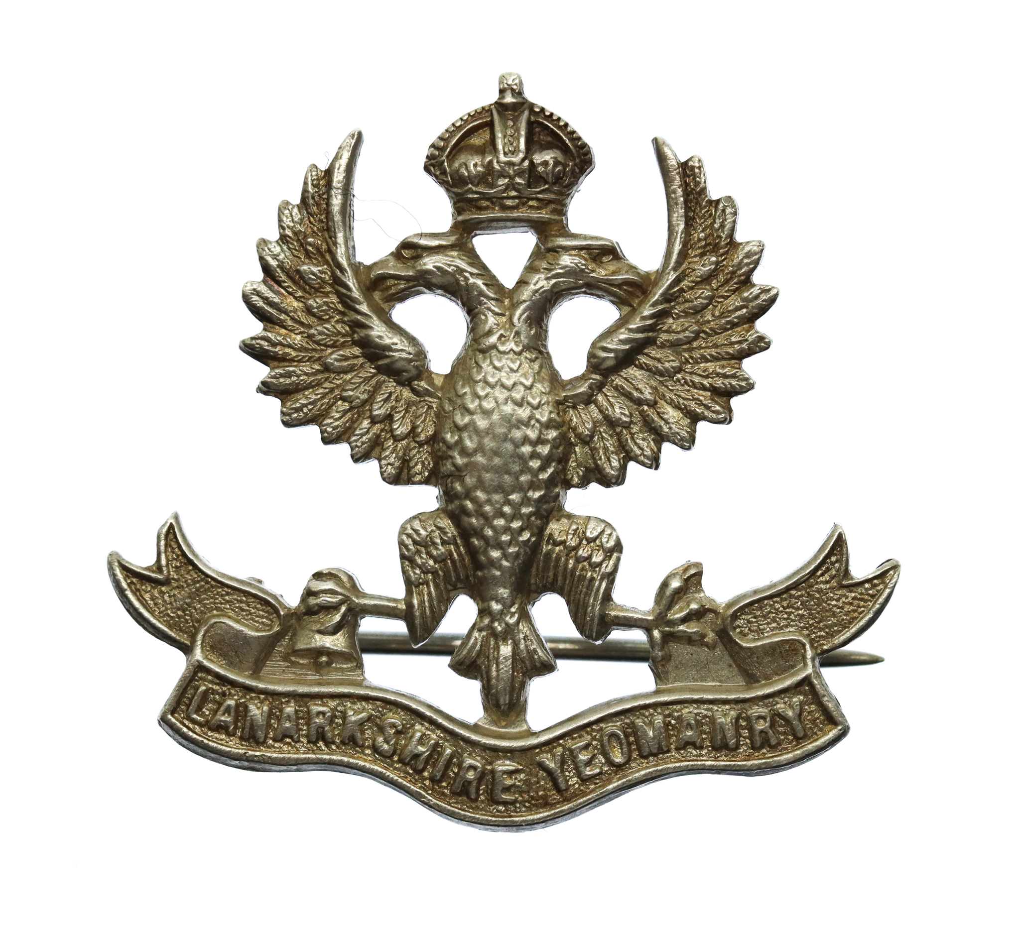 Rare Lanarkshire Yeomanry Sterling Silver Sweetheart Brooch