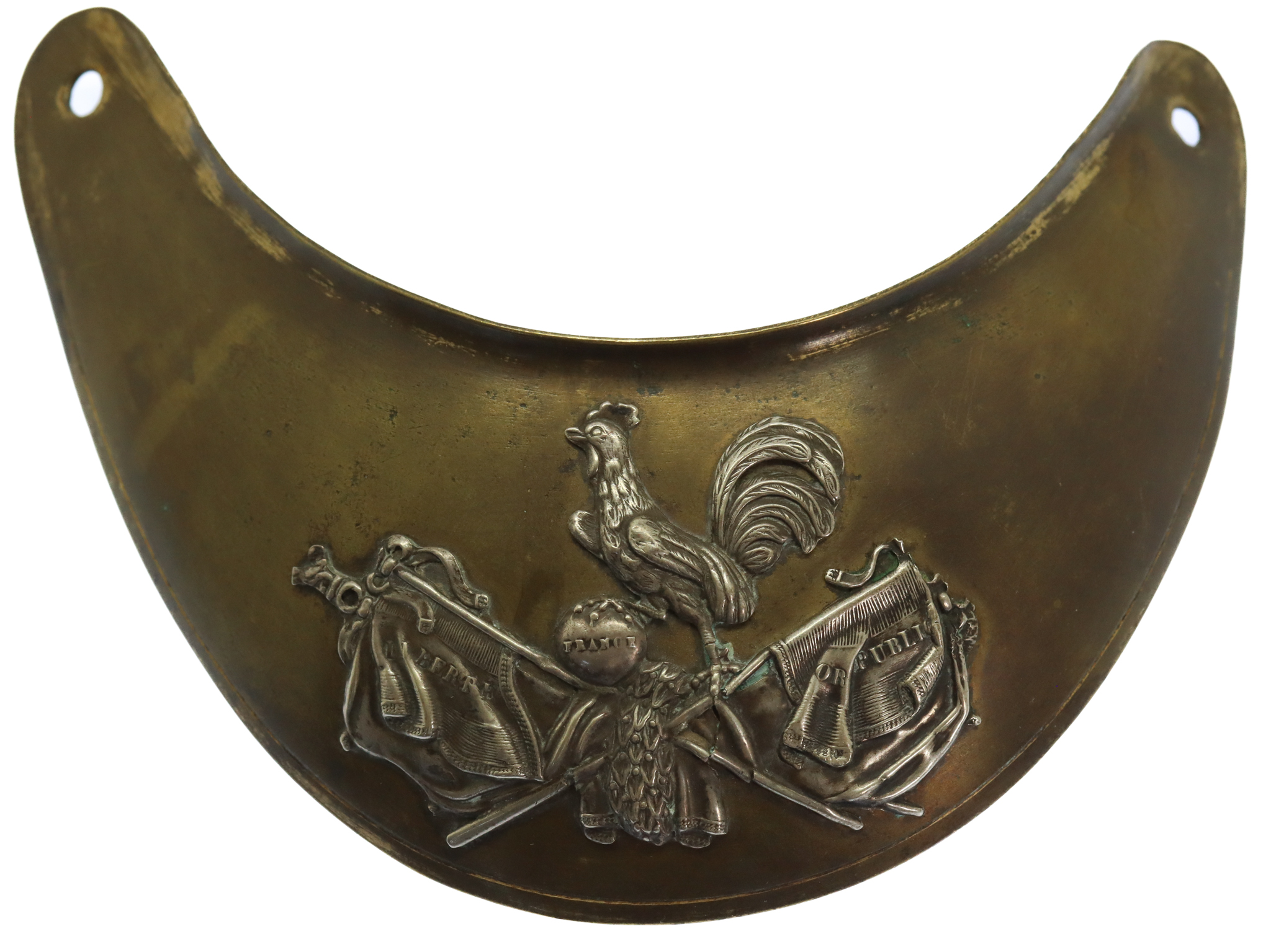 19th Century French 2nd Empire Officer's Brass Gorget