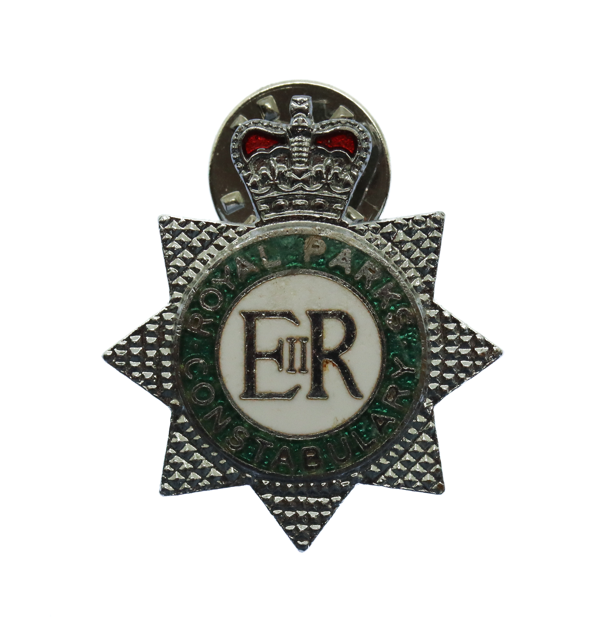 Royal Parks Constabulary Enamelled Collar Badge - Queen's Crown
