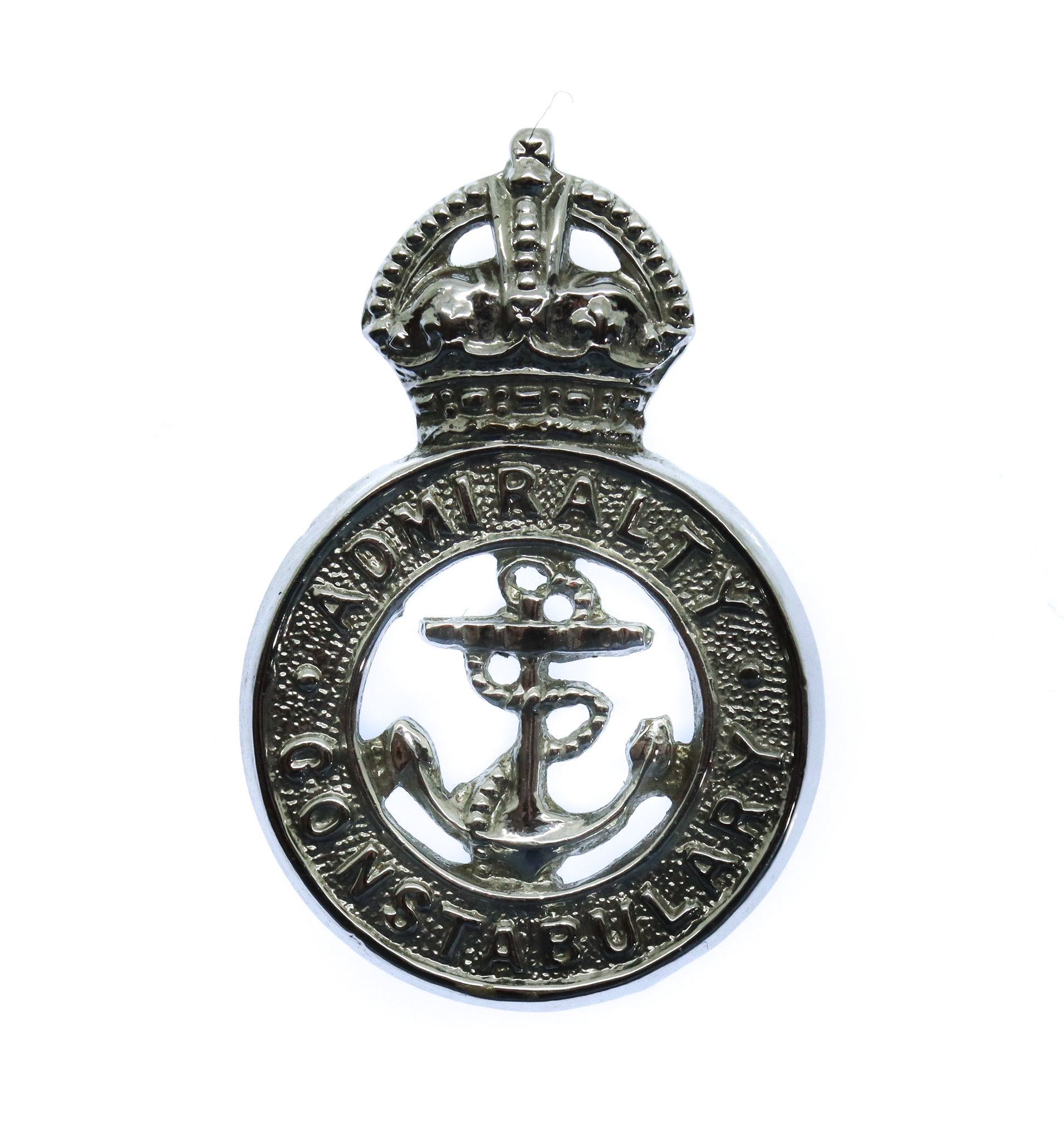 Admiralty Constabulary Chrome Collar Badge - King's Crown