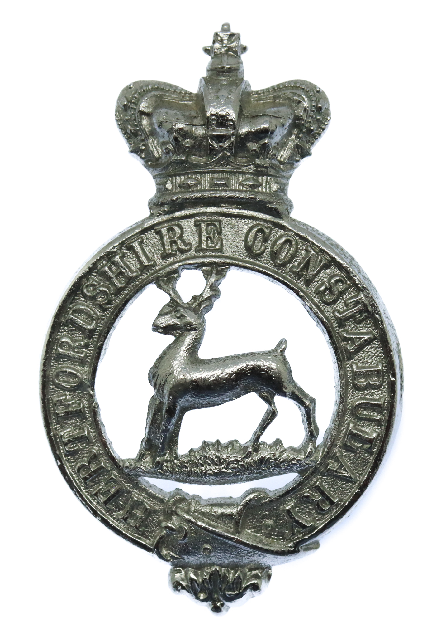 Hertfordshire Constabulary Chrome Cap Badge