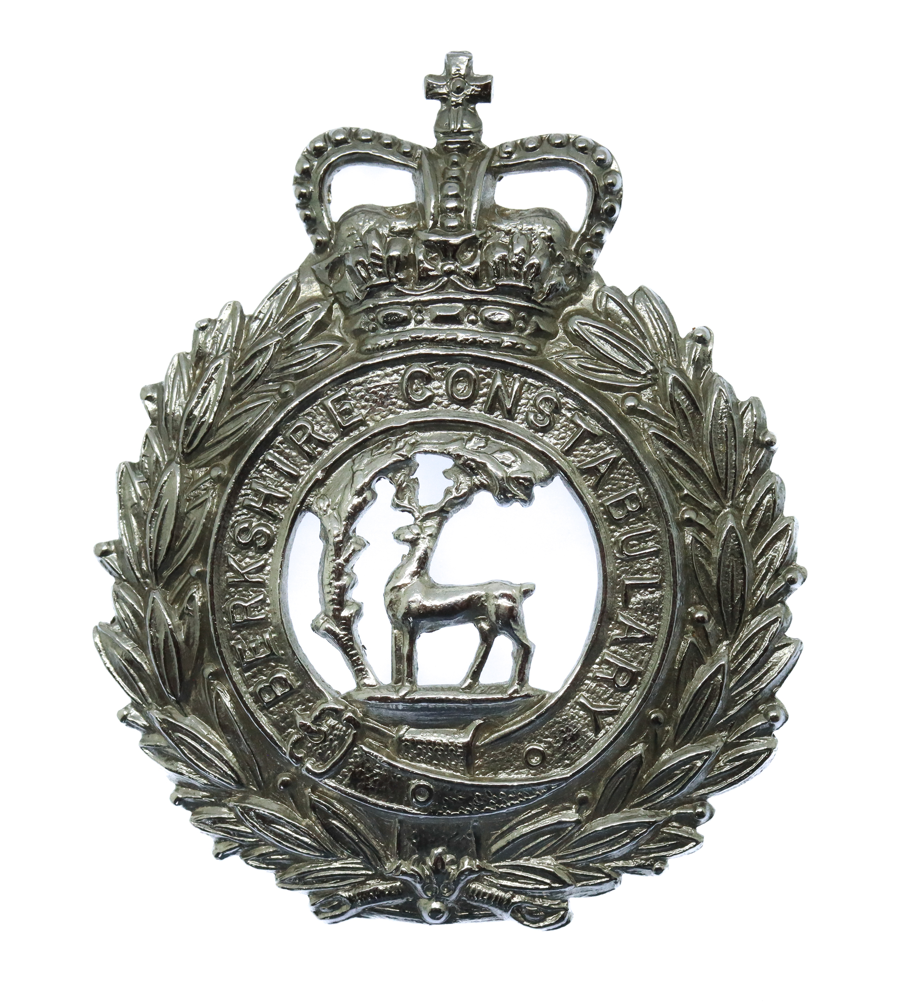 Berkshire Constabulary Wreath Cap Badge - Queen's Crown