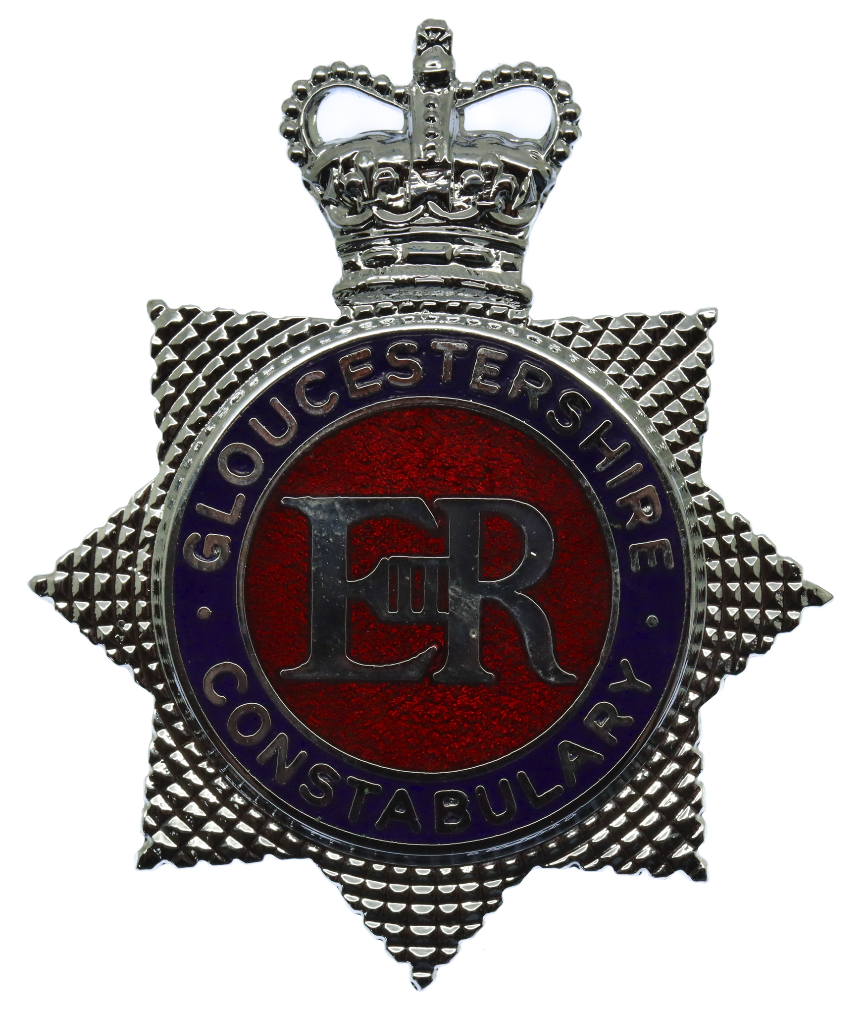 Gloucestershire Constabulary Enamelled Star Cap Badge - Queen's Crown