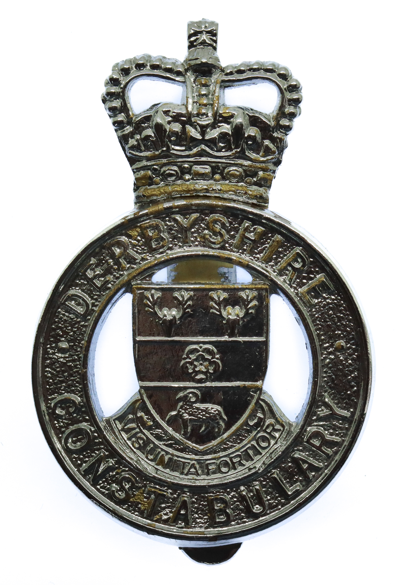 Derbyshire Constabulary Cap Badge - Queen's Crown