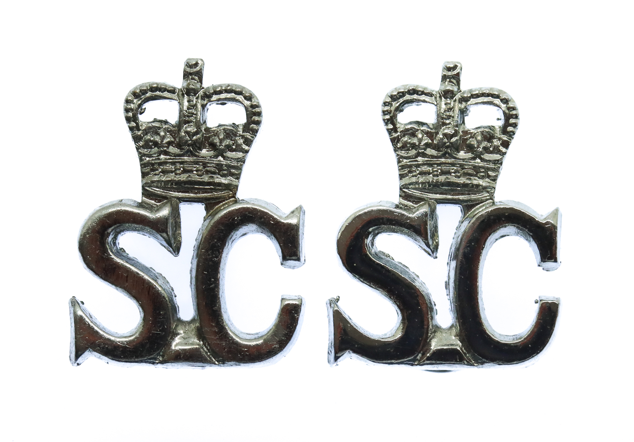 Pair of Special Constabulary Collar Badges - Queen's Crown
