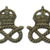 Pair of Staffordshire Constabulary White Metal Collar Badges - King's Crown