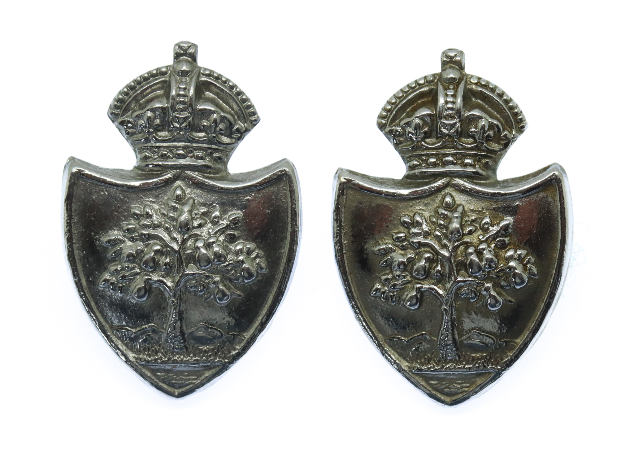 Pair of Worcestershire Constabulary Collar Badges - King's Crown