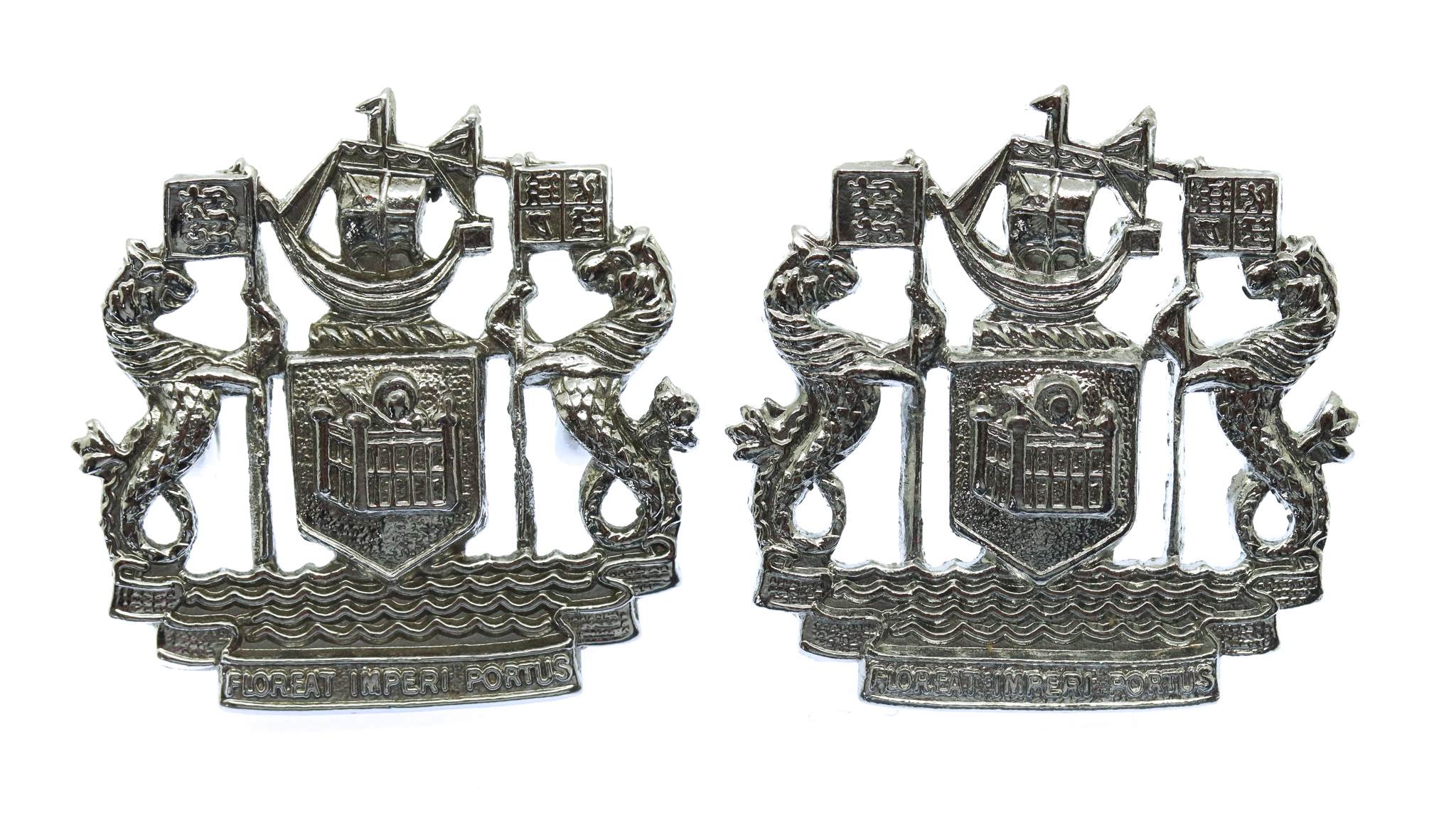 Pair of Port of London Authority Police Collar Badges