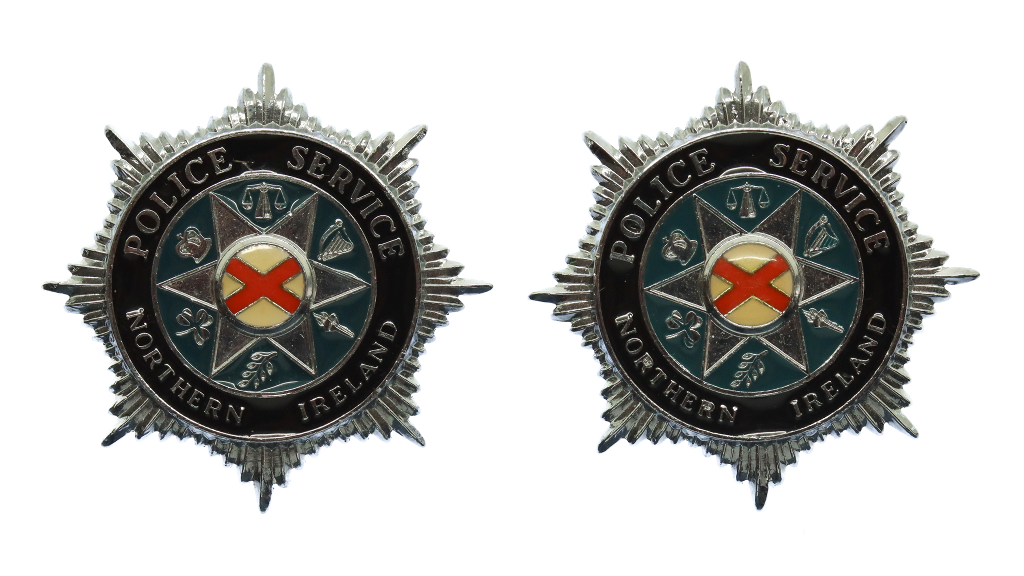 Pair of Police Service Northern Ireland Collar Badges
