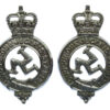 Pair of Isle of Man Constabulary Collar Badges - Queen's Crown