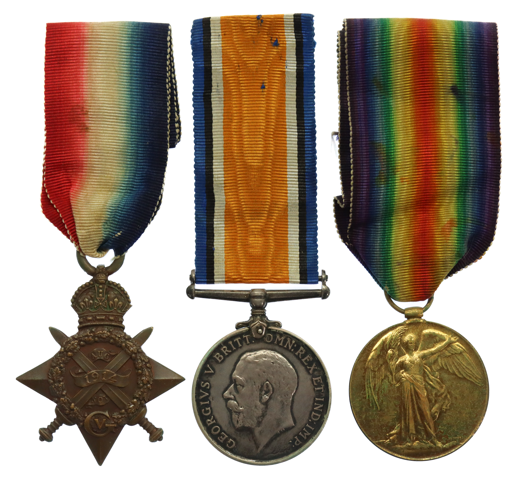 WW1 1914 Mons Star Medal Trio - Dvr. W. North, 37th (Howitzer) Brigade, Royal Field Artillery