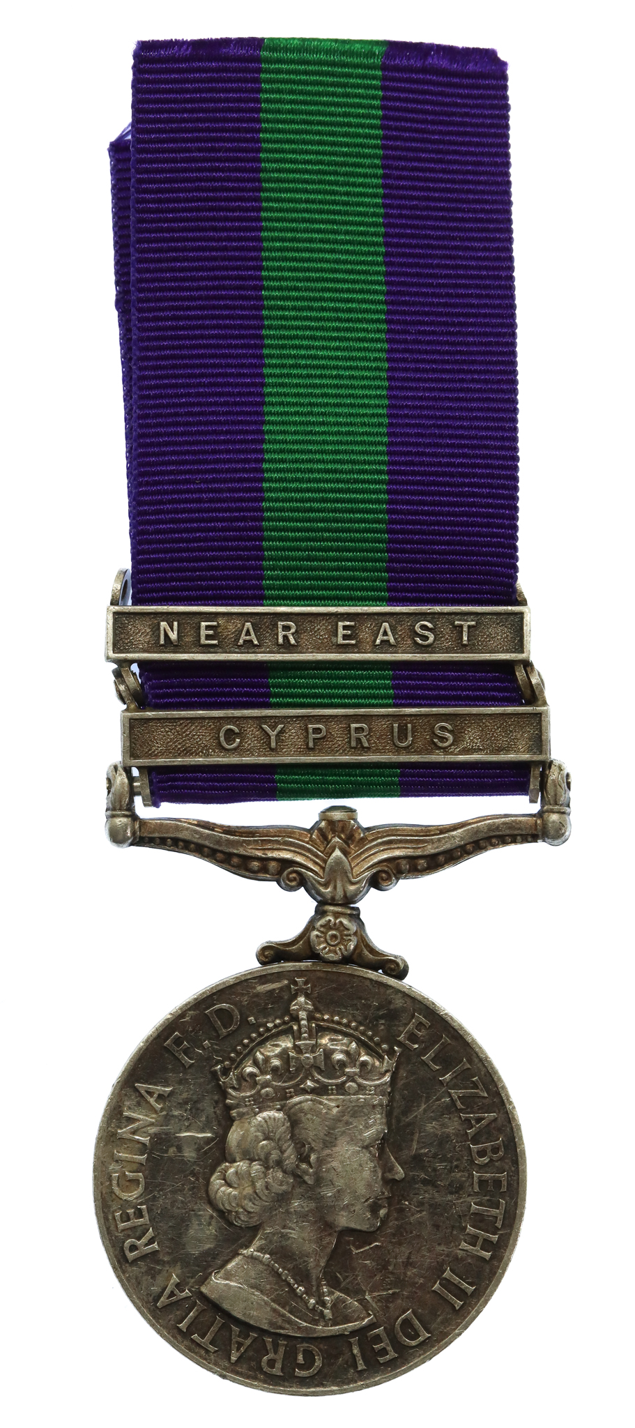 General Service Medal (2 Clasps - Cyprus, Near East) - Sigmn. A.B. Myers, Royal Signals