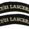 Pair of 17th/21st Lancers (17/21 LANCERS) Cloth Shoulder Titles