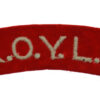 King's Own Yorkshire Light Infantry (K.O.Y.L.I.) Cloth Shoulder Title