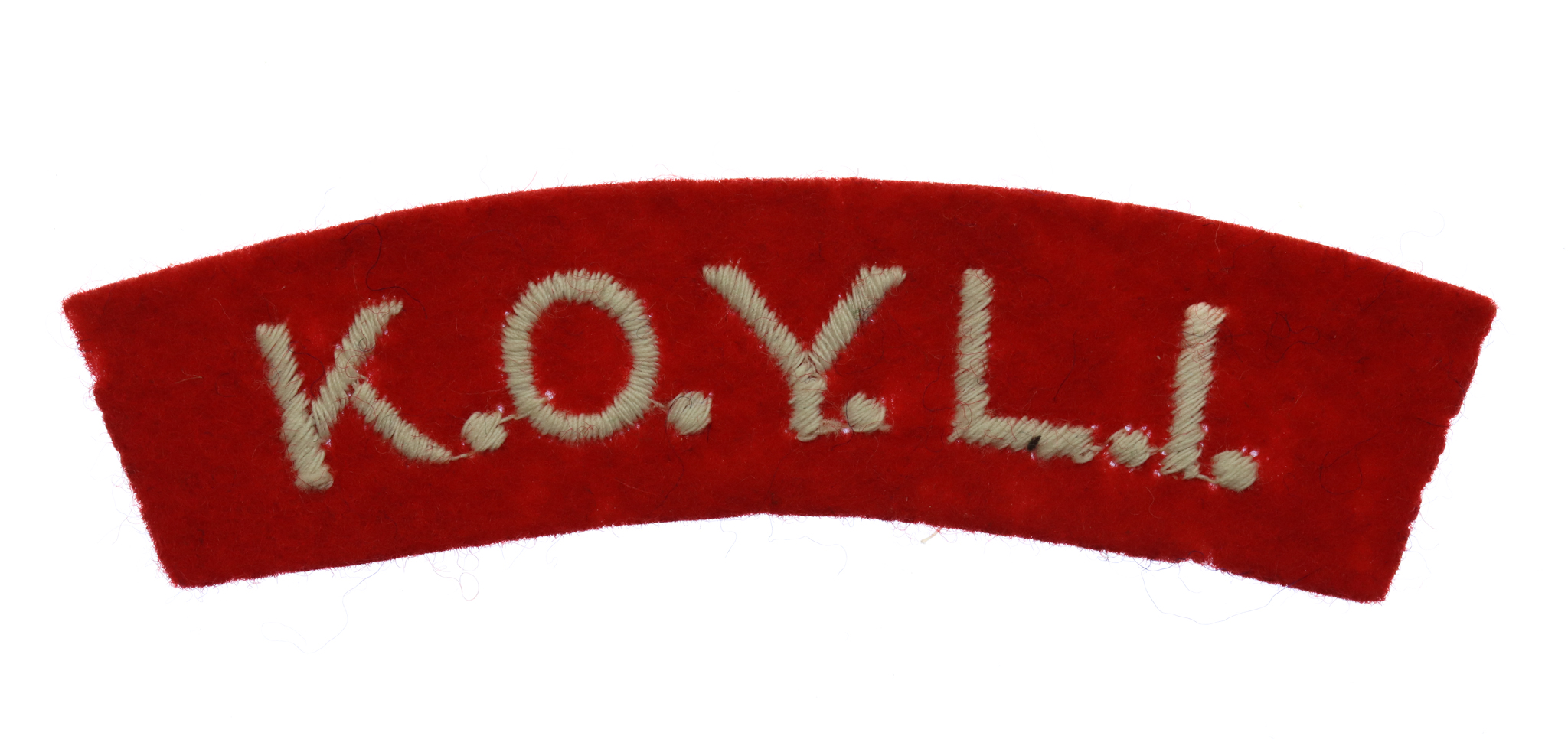 King's Own Yorkshire Light Infantry (K.O.Y.L.I.) Cloth Shoulder Title