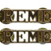 Pair of Royal Electrical & Mechanical Engineers (R.E.M.E.) Anodised (Staybrite) Shoulder Titles