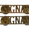 Pair of Royal Signals (R.SIGNALS) Anodised (Staybrite) Shoulder Titles