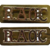 Pair of Royal Army Ordnance Corps (R.A.O.C.) Anodised (Staybrite) Shoulder Titles