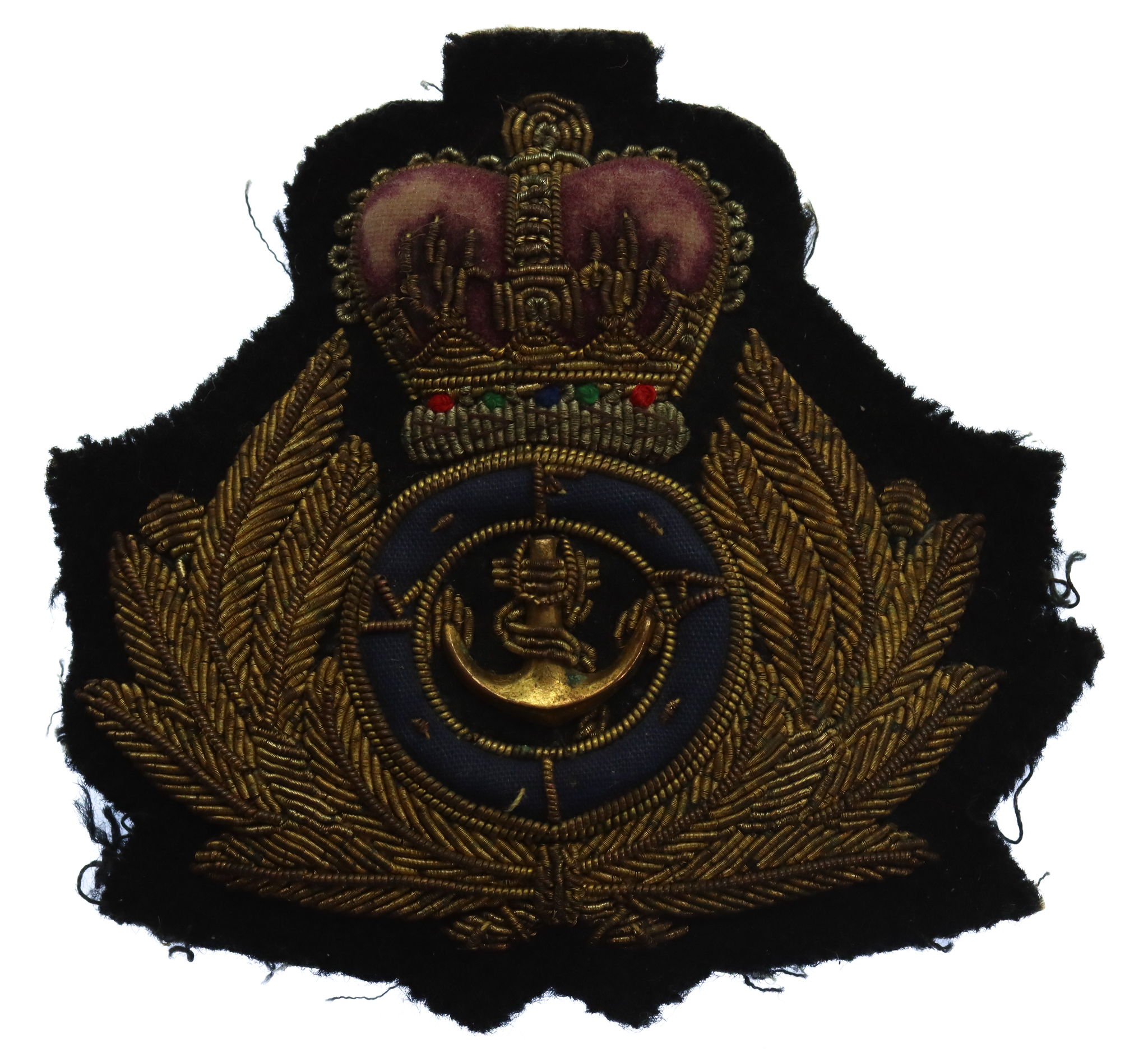 Royal Fleet Auxiliary (R.F.A.) Officer's Bullion Cap Badge - Queen's Crown