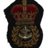 Royal Navy Chief Petty Officer's Bullion Cap Badge - Queen's Crown