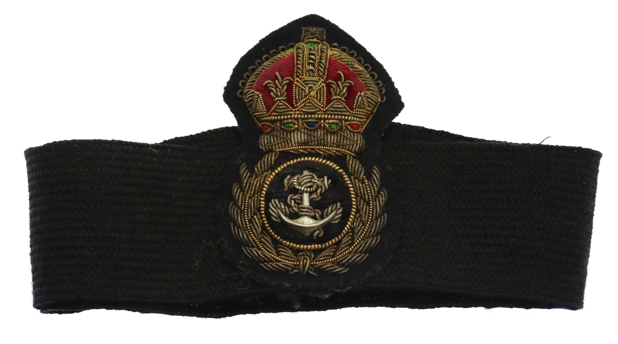 Royal Navy Chief Petty Officer's Bullion Cap Badge & Band - King's Crown