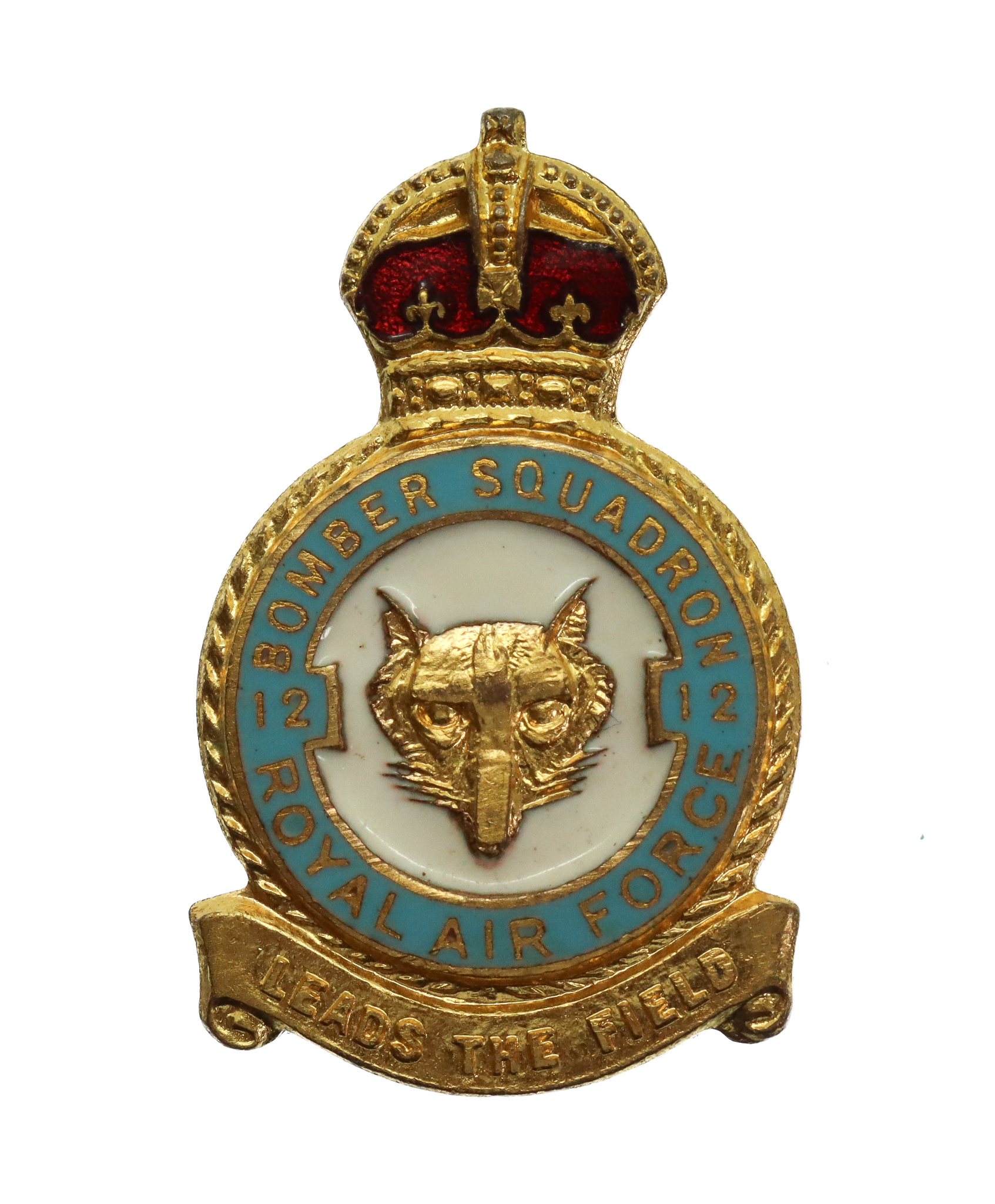 12 Bomber Squadron Royal Air Force (R.A.F.) Enamelled Lapel Badge - King's Crown