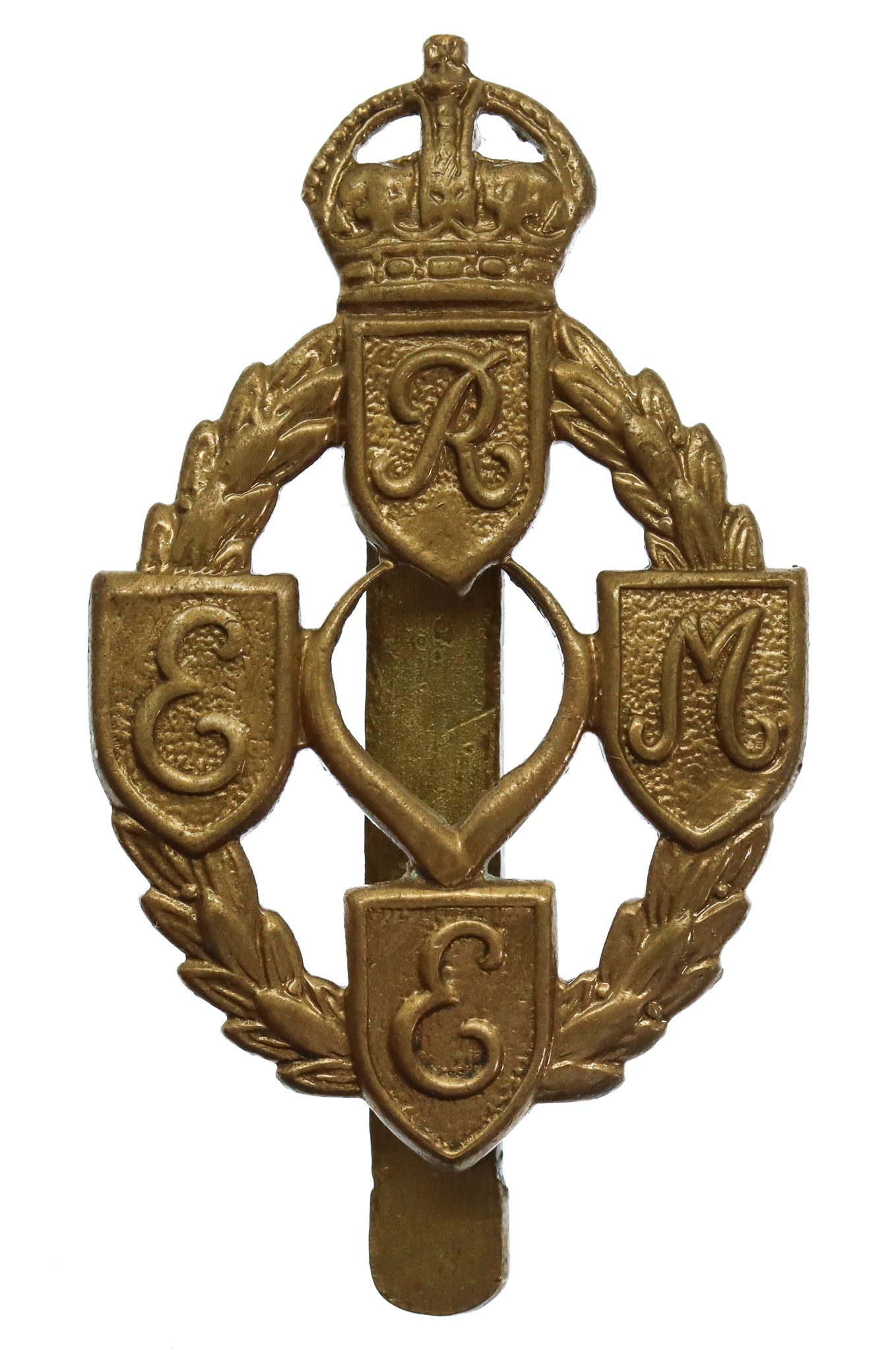 Royal Electrical & Mechanical Engineers (R.E.M.E.) Cap Badge - King's Crown (1st Pattern)