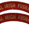 Pair of Royal Irish Fusiliers (ROYAL IRISH FUSILIERS) WW2 Printed Shoulder Titles