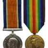 WW1 British War & Victory Medal Pair - Pte. G. Simmons, Rifle Brigade - Wounded