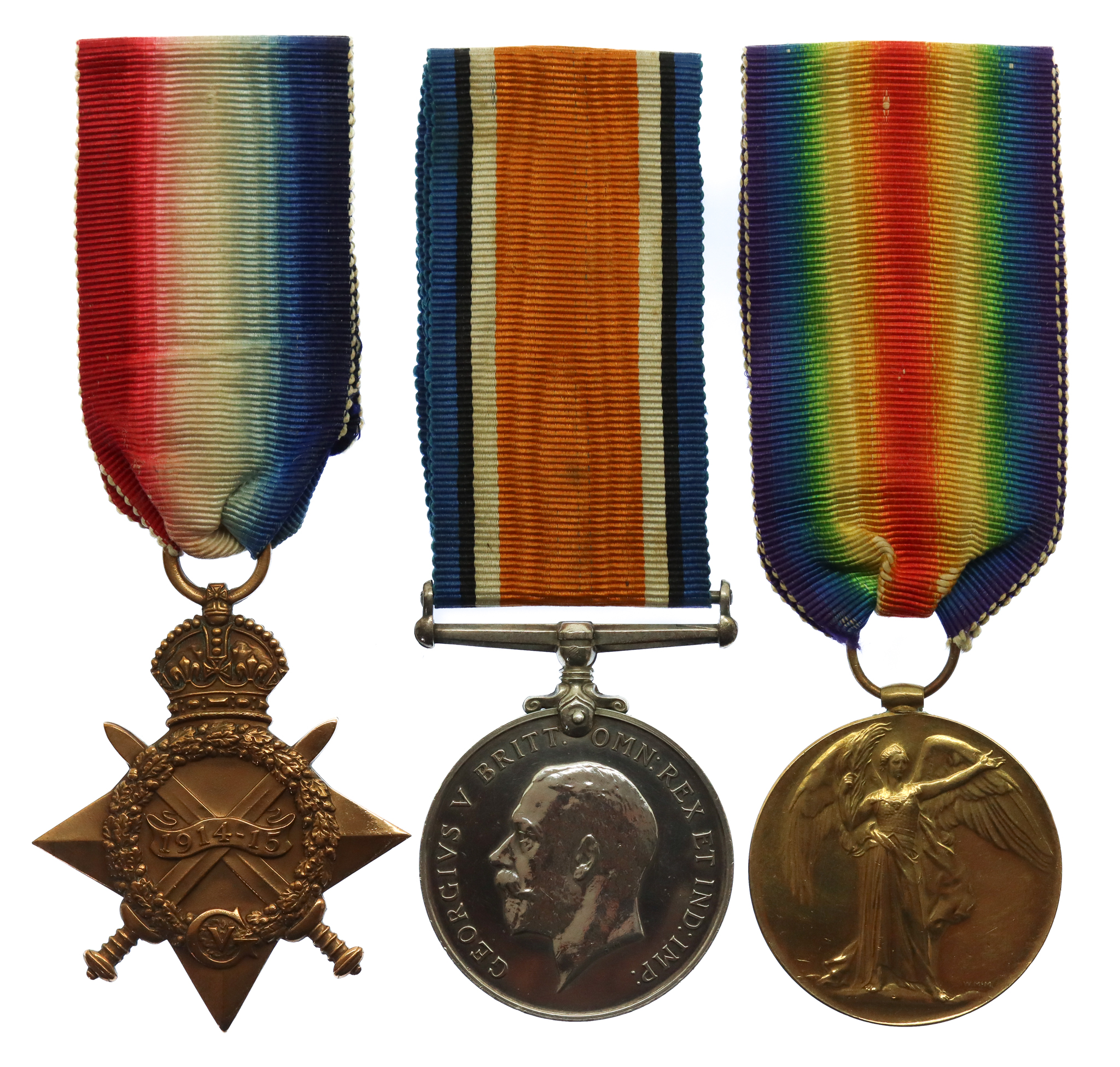 WW1 1914-15 Star Casualty Medal Trio - Pte. F.W. Phillips, Royal Marine Light Infantry - K.I.A. 27/4/1916