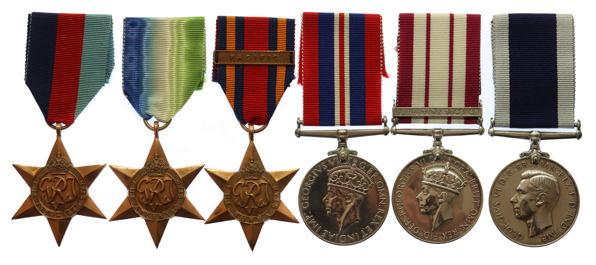 WW2, Naval General Service Medal (Clasp - Palestine 1945-48) and RN Long Service & Good Conduct Medal Group of Six - Able Seaman C.E. Williams, Royal Navy