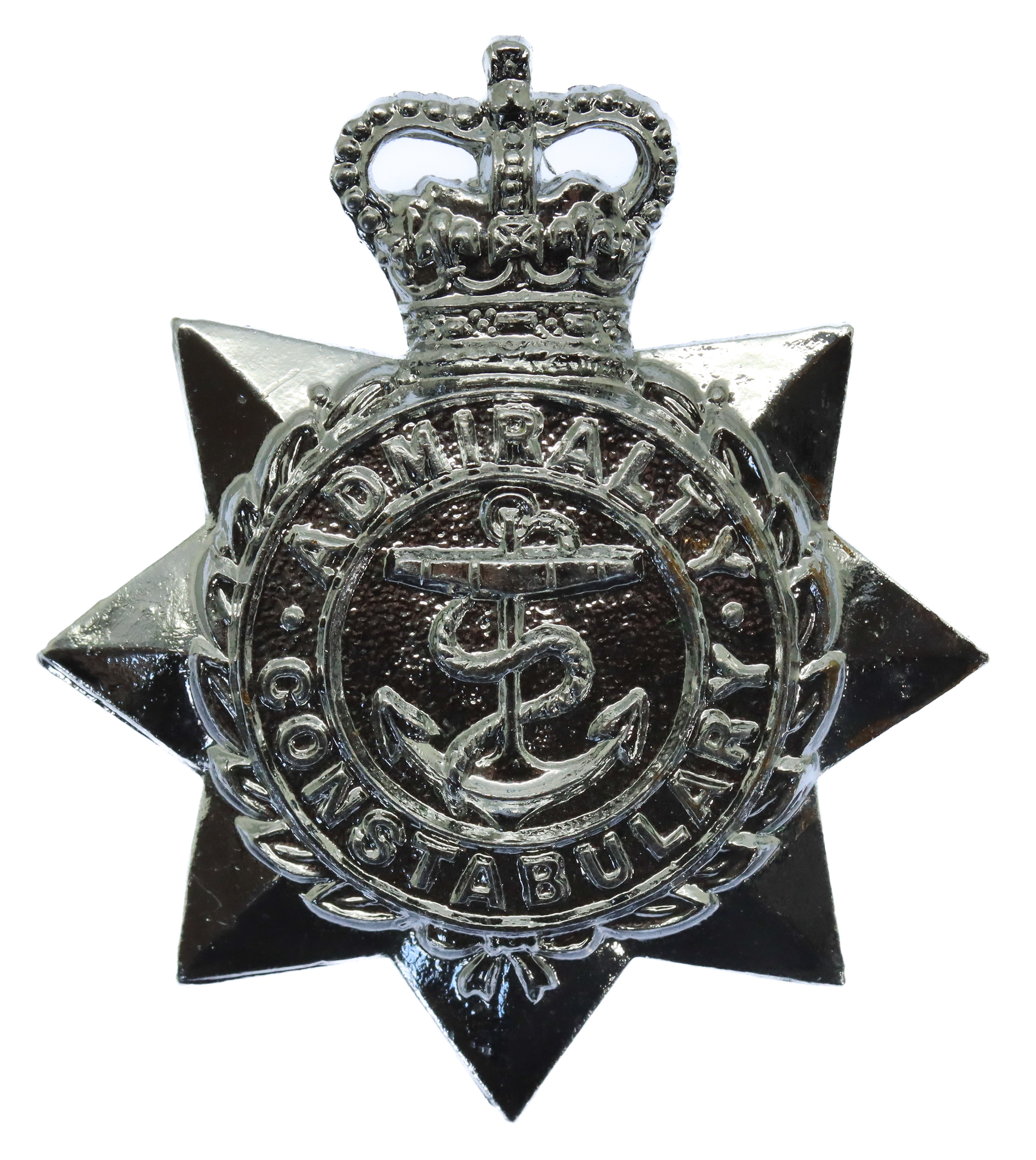 Admiralty Constabulary Star Cap Badge - Queen's Crown
