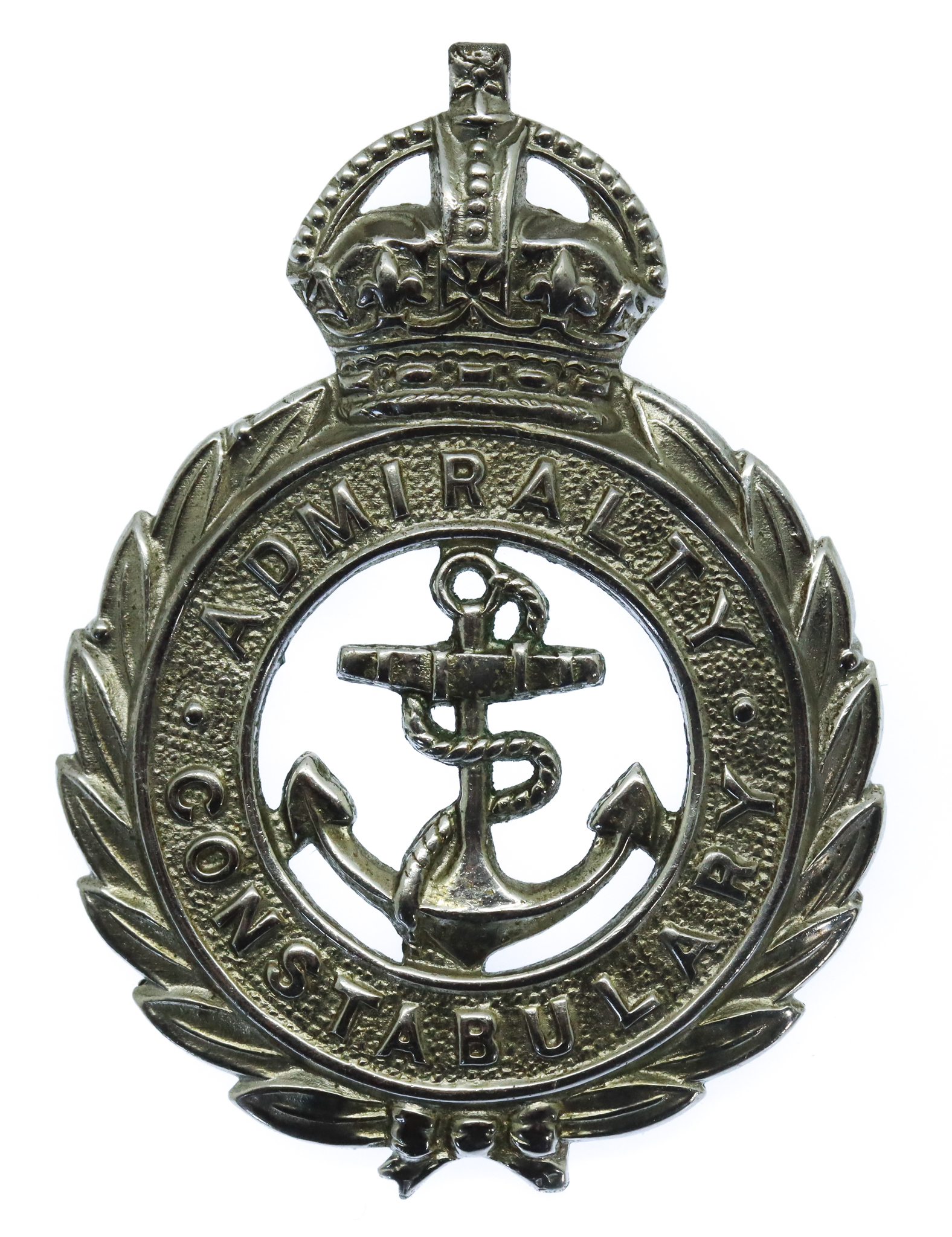Admiralty Constabulary Chrome Cap Badge - King's Crown