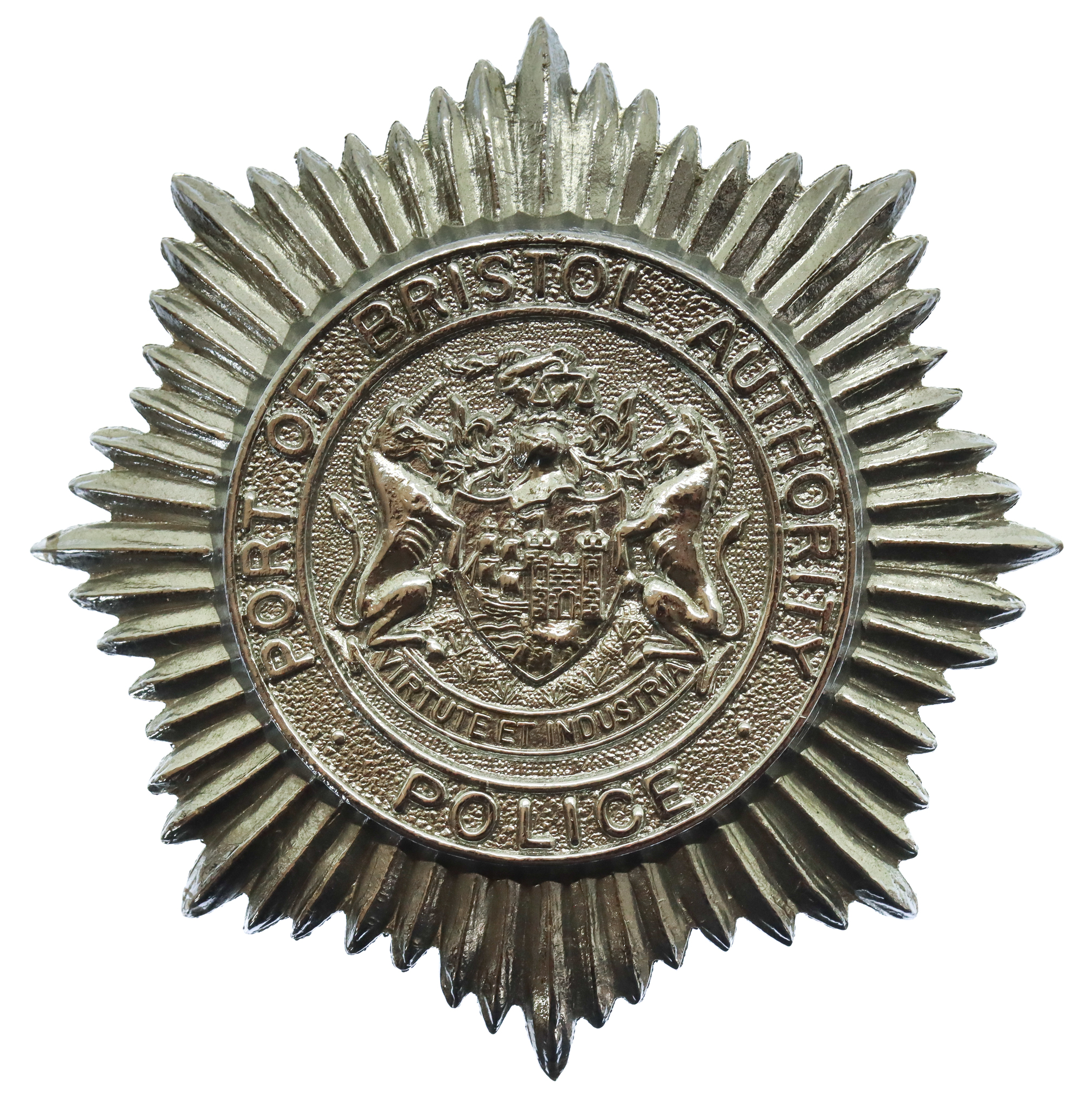 Port of Bristol Authority Police Star Helmet Plate
