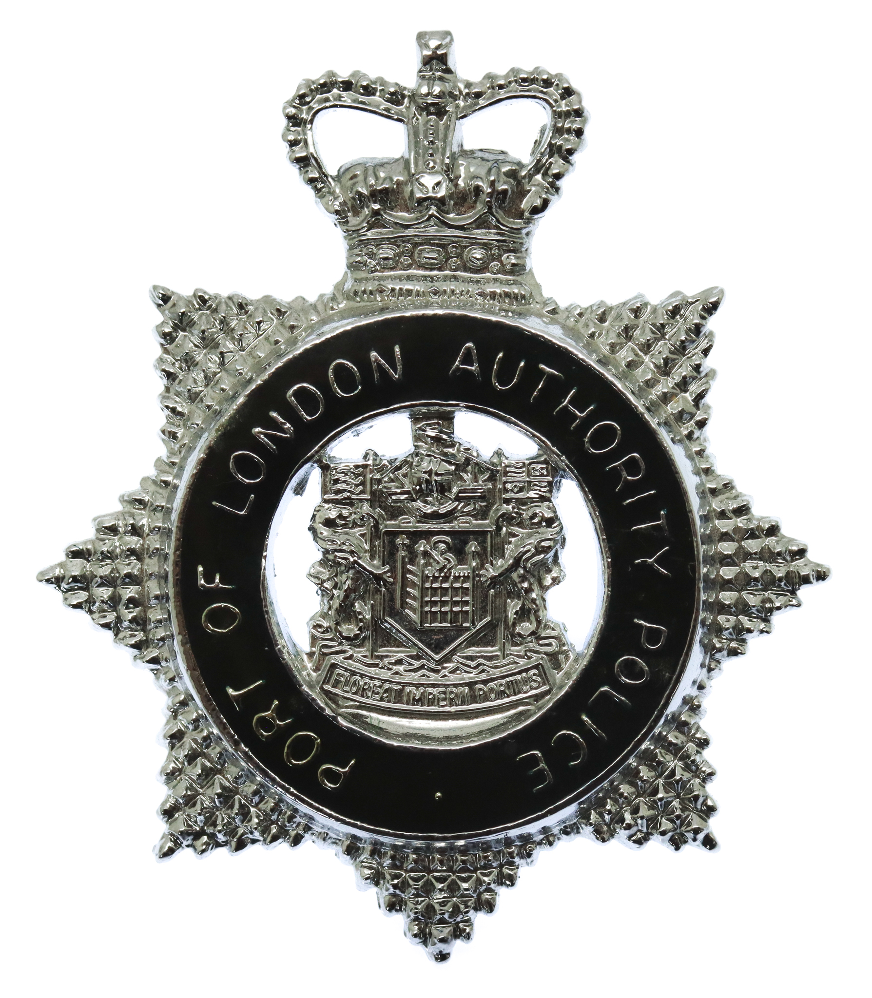 Port of London Authority Police Senior Officer's Enamelled Cap Badge - Queen's Crown